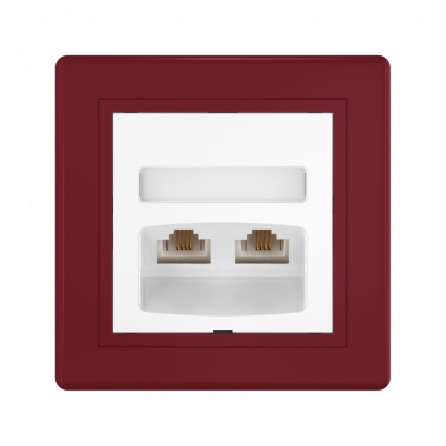 Розетка скрытой установки CADUCEUS ALING PRESTIGE с модулями Keystone 2хRJ12 6P6C cat. 3, двойная, телефонная (Артикул: 6131)