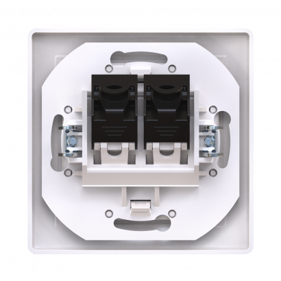 Розетка скрытой установки CADUCEUS ALING PRESTIGE двойная, компьютерная с модулями Keystone RJ45 8P8C, cat.5e, UTP (UTP - неэкранированный) (Артикул: 614)