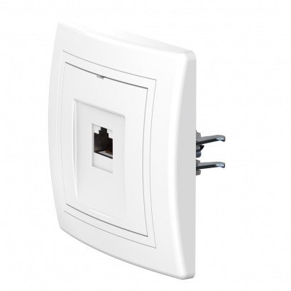 Розетка скрытой установки CADUCEUS ALING PRESTIGE компьютерная с модулем Keystone RJ45 8P8C, cat.6, UTP (UTP - неэкранированный) (Артикул: 6150)