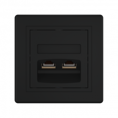 Розетка скрытой установки CADUCEUS ALING PRESTIGE двойная компьютерная с модулями Keystone RJ45 8P8C, cat.6, FTP (FTP - экранированный) (Артикул: 615S)