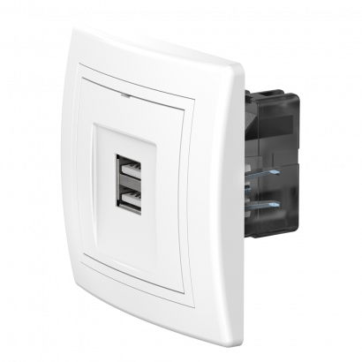 Розетка скрытой установки CADUCEUS ALING PRESTIGE двойная, USB, тип А, для зарядки устройств, 2,1А, 5В=, 250В~ (Артикул: 6161)