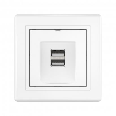 Розетка скрытой установки CADUCEUS ALING PRESTIGE двойная, USB, тип А, для зарядки устройств, 2,1А, 5В=, 250В~ (Артикул: 6161)