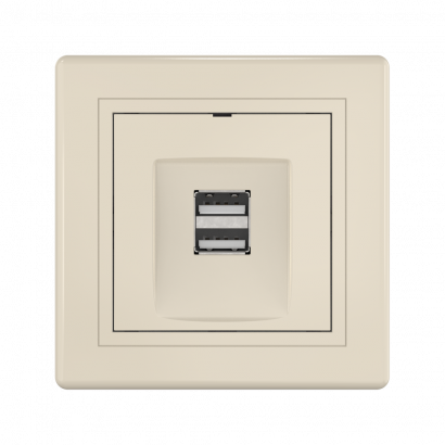 Розетка скрытой установки CADUCEUS ALING PRESTIGE двойная, USB, тип А, для зарядки устройств, 2,1А, 5В=, 250В~ (Артикул: 6161)