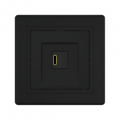 Розетка скрытой установки CADUCEUS ALING PRESTIGE USB, тип С, для зарядки 1-го устройства, 3А, 5В=, 250В~ (Артикул: 6166)