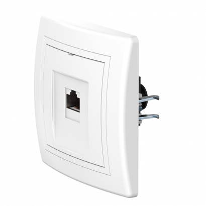 Розетка скрытой установки CADUCEUS ALING PRESTIGE компьютерная с модулем Keystone RJ45 8P8C, cat.6A, UTP (UTP - неэкранированный) (Артикул: 616)