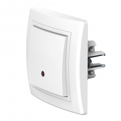 Выключатель скрытой установки CADUCEUS ALING PRESTIGE одноклавишный, с индикацией, 10АХ, 250В~ (Артикул: 625)