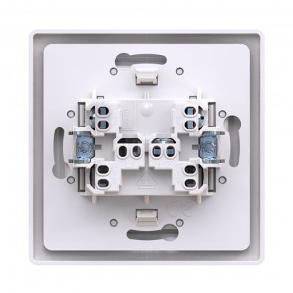 Выключатель скрытой установки CADUCEUS ALING PRESTIGE двухклавишный, с индикацией, 10АХ, 250В~ (Артикул: 626)