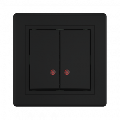 Выключатель скрытой установки CADUCEUS ALING PRESTIGE двухклавишный, с индикацией, 10АХ, 250В~ (Артикул: 626)