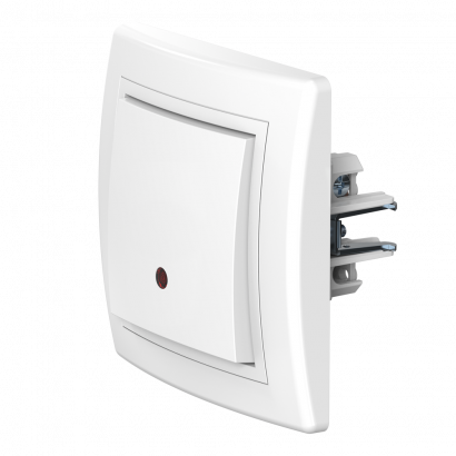 Выключатель скрытой установки CADUCEUS ALING PRESTIGE одноклавишный, перекрёстный, с индикацией, 10АХ, 250В~ (Артикул: 628)