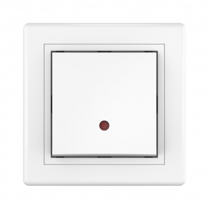 Выключатель скрытой установки CADUCEUS ALING PRESTIGE одноклавишный, перекрёстный, с индикацией, 10АХ, 250В~ (Артикул: 628)