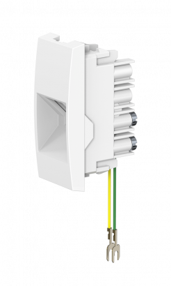 Встраиваемая модульная телефонная розетка CADUCEUS ALING MODE RJ12 6P2C, механизм (Артикул: 661)