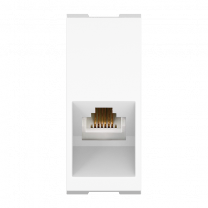 Розетка CADUCEUS ALING MODE телефонная, с модулем Keystone RJ12 6P6C cat.3, модульная, для скрытой проводки, механизм (Артикул: 6631)