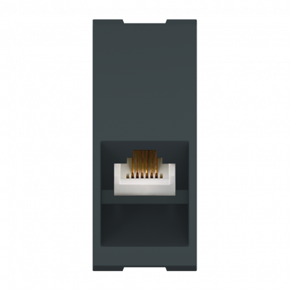 Розетка CADUCEUS ALING MODE телефонная, с модулем Keystone RJ12 6P6C cat.3, модульная, для скрытой проводки, механизм (Артикул: 6631)
