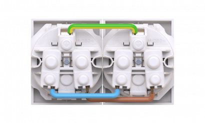 Розетка CADUCEUS ALING MODE электрическая, двухместная, модульная, для скрытой проводки, механизм, 16А, 250 В~ (Артикул: 66512)