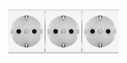 Розетка CADUCEUS ALING MODE электрическая, трехместная, модульная, для скрытой проводки, механизм, 16А, 250 В~ (Артикул: 66513)