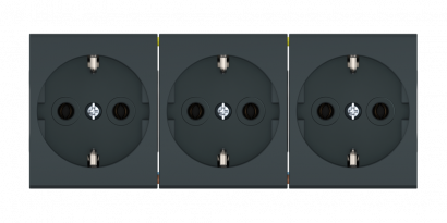 Розетка CADUCEUS ALING MODE электрическая, трехместная, модульная, для скрытой проводки, механизм, 16А, 250 В~ (Артикул: 66513)