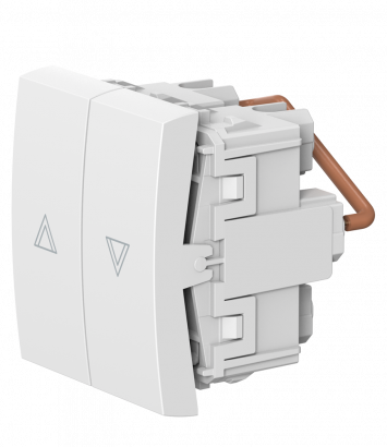 Выключатель двухклавишный кнопочный для жалюзи CADUCEUS ALING MODE для скрытой проводки, 10А, 250В~, механизм (Артикул: 690)