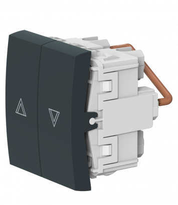 Выключатель двухклавишный кнопочный для жалюзи CADUCEUS ALING MODE для скрытой проводки, 10А, 250В~, механизм (Артикул: 690)