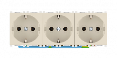 Розетка CADUCEUS ALING EXPERIENCE электрическая, трехместная, модульная, для скрытой проводки, механизм, 16А, 250 В~ (Артикул: 74113)