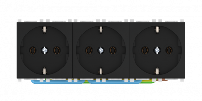 Розетка CADUCEUS ALING EXPERIENCE электрическая, трехместная, модульная, для скрытой проводки, механизм, 16А, 250 В~ (Артикул: 74113)