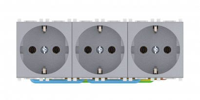 Розетка CADUCEUS ALING EXPERIENCE электрическая, трехместная, модульная, для скрытой проводки, механизм, 16А, 250 В~ (Артикул: 74113)