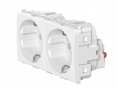 Розетка CADUCEUS ALING EXPERIENCE электрическая, двухместная, модульная, для скрытой проводки, механизм, 16А, 250 В~ (Артикул: 74162)