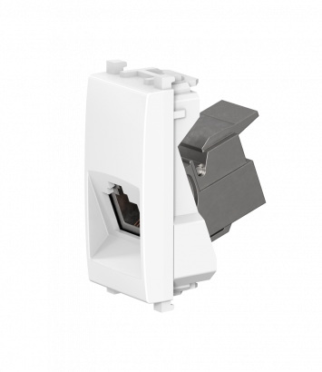 Розетка CADUCEUS ALING EXPERIENCE телефонная, с модулем Keystone RJ12 6P4C cat.3, модульная, для скрытой проводки, механизм (Артикул: 74211)