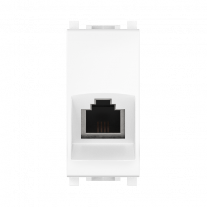 Розетка CADUCEUS ALING EXPERIENCE телефонная, с модулем Keystone RJ12 6P4C cat.3, модульная, для скрытой проводки, механизм (Артикул: 74211)