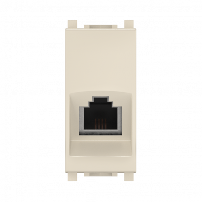 Розетка CADUCEUS ALING EXPERIENCE телефонная, с модулем Keystone RJ12 6P4C cat.3, модульная, для скрытой проводки, механизм (Артикул: 74211)