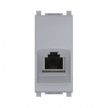 Розетка CADUCEUS ALING EXPERIENCE телефонная, с модулем Keystone RJ12 6P4C cat.3, модульная, для скрытой проводки, механизм (Артикул: 74211)