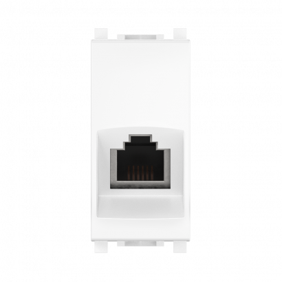 Розетка CADUCEUS ALING EXPERIENCE телефонная, с модулем Keystone RJ12 6P6C cat.3, модульная, для скрытой проводки, механизм (Артикул: 74212)