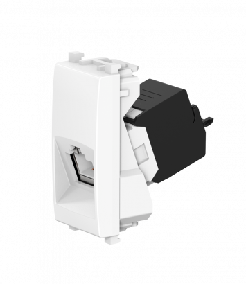 Розетка CADUCEUS ALING EXPERIENCE компьютерная, с модулем Keystone RJ45 8P8C cat.5e, UTP, модульная, для скрытой проводки, механизм (Артикул: 74221) (Тип кабеля: UTP - неэкранированный)