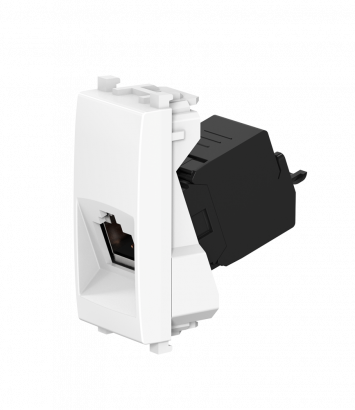 Розетка CADUCEUS ALING EXPERIENCE компьютерная, с модулем Keystone RJ45 8P8C cat.6A, FTP, модульная, экранированная, для скрытой проводки, механизм (Артикул: 74226) (Тип кабеля: S/FTP - экранированный)