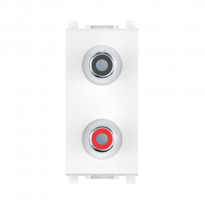 Антибактериальная аудио розетка 2хRCA CADUCEUS ALING EXPERIENCE для скрытой проводки (Артикул: A74281.0)