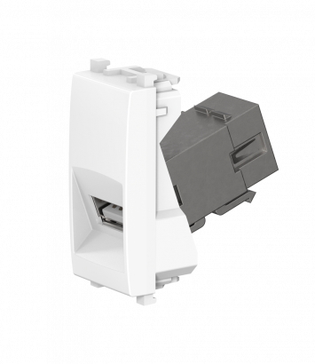 Встраиваемая розетка USB 2.0 CADUCEUS ALING EXPERIENCE, тип А-A с антибактериальной защитой (Артикул: A74284.0)