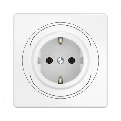 Встраиваемая розетка CADUCEUS ALING EON, с заземлением без шторок, с керамическим основанием, 16А, 250В~ (Артикул: E600.00)