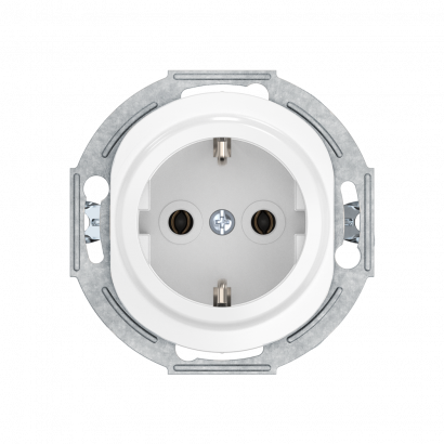 Механизм розетки скрытой установки CADUCEUS ALING EON с заземлением, без шторок, с керамическим основанием, 16А, 250В~ (Артикул: E600)