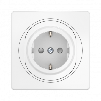 Механизм розетки скрытой установки CADUCEUS ALING EON с заземлением, со шторками, с керамическим основанием, 16А, 250В~ (Артикул: E601)