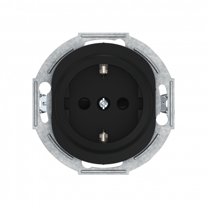 Механизм розетки скрытой установки CADUCEUS ALING EON с заземлением, со шторками, с керамическим основанием, 16А, 250В~ (Артикул: E601)