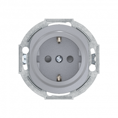 Механизм розетки скрытой установки CADUCEUS ALING EON с заземлением, со шторками, с керамическим основанием, 16А, 250В~ (Артикул: E601)