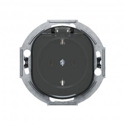 Механизм розетки скрытой установки CADUCEUS ALING EON с заземлением, без шторок, с крышкой, с керамическим основанием, 16А, 250В~ (Артикул: E603)