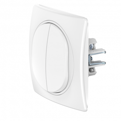 Выключатель скрытой установки CADUCEUS ALING EON двухклавишный, 10АХ, 250В~, механизм (Артикул: E606)