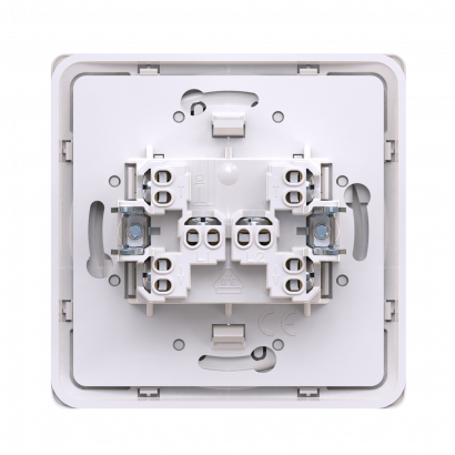 Выключатель скрытой установки CADUCEUS ALING EON, двухклавишный, проходной, 10АХ, 250В~, механизм (Артикул: E6072)