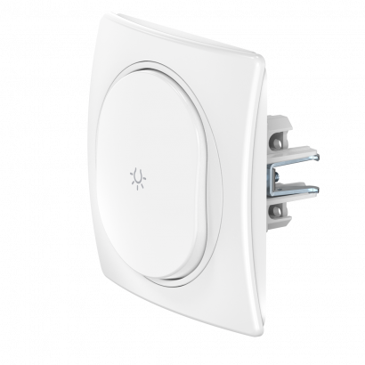 Выключатель скрытой установки CADUCEUS ALING EON, кнопочный, с символом Свет, 10АХ, 250В~ (Артикул: E609.00)