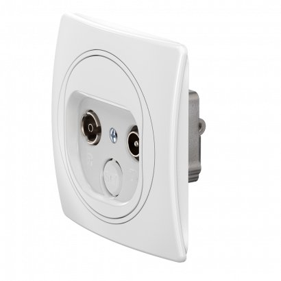 Механизм встраиваемой проходной антенной розетки TV/FM CADUCEUS ALING EON (Артикул: E612P)