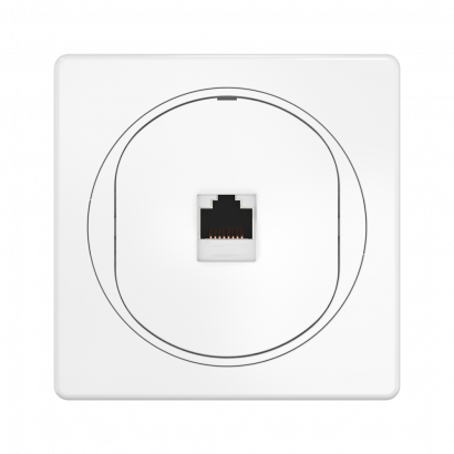 Встраиваемая компьютерная розетка CADUCEUS ALING EON с модулем Keystone RJ45 8P8C, cat.6, FTP (Артикул: E6150S.00) (FTP - экранированный)