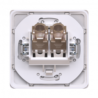 Розетка скрытой установки двойная компьютерная CADUCEUS ALING EON с модулями Keystone RJ45 8P8C, cat.6, FTP (Артикул: E615S.00) (FTP - экранированный)