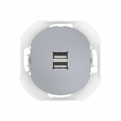 Розетка скрытой установки CADUCEUS ALING EON USB тип A для зарядки устройств, двойная, 2,1А, 5В=, 250В~, механизм (Артикул: E6161)