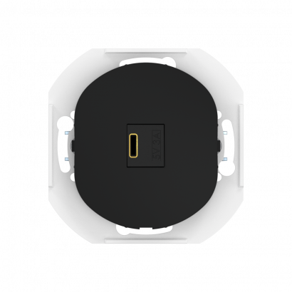 Розетка скрытой установки CADUCEUS ALING EON USB тип С для зарядки 1-го устройства, 3А, 5В=, 250В~, механизм (Артикул: E6166)