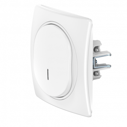 Выключатель скрытой установки одноклавишный CADUCEUS ALING EON с индикацией при включении, 16АХ, 250В~, механизм (Артикул: E6191)